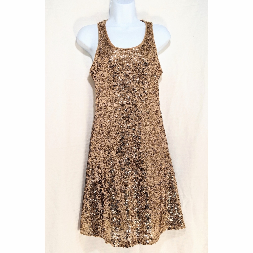💖 INC International Concepts Gold Sequin Dress